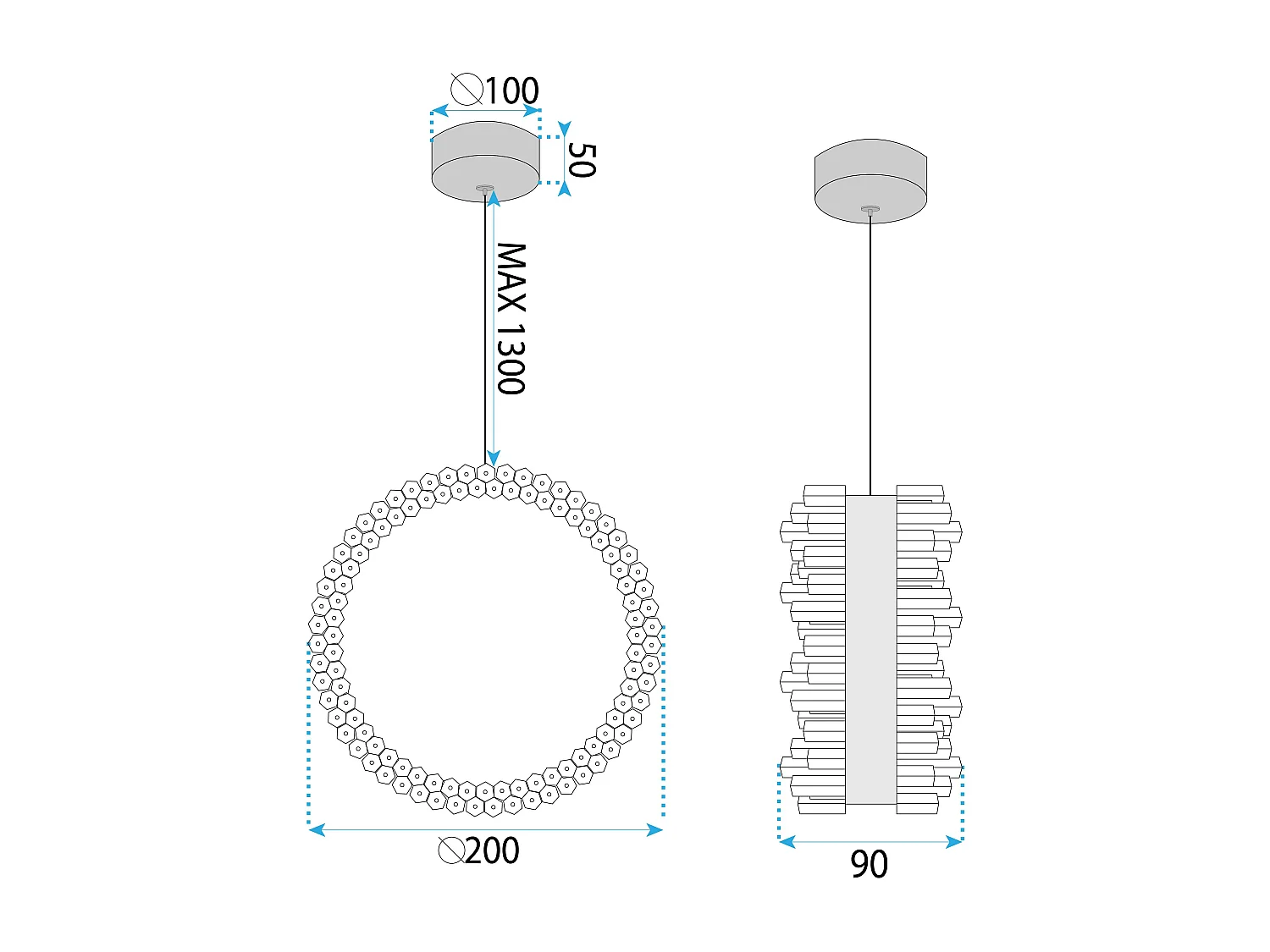 Lampe Suspendue Toolight LHJ098-CP Gold
