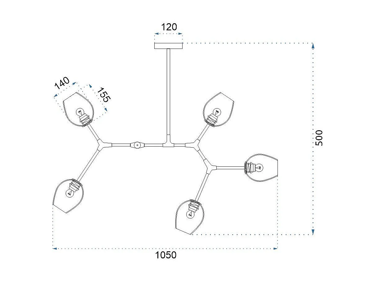 Lampe Suspendue Toolight APP506-5C Gold