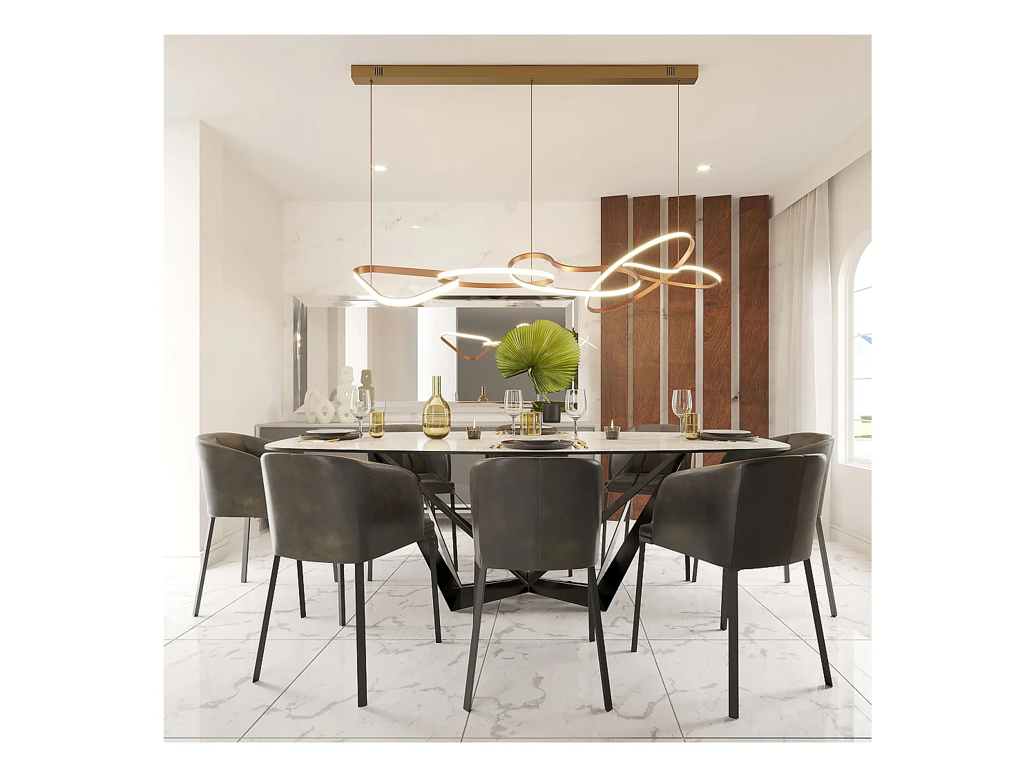 Lampe Suspendue Toolight LHJ050-CP Gold