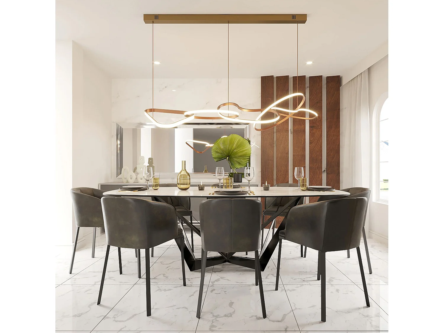 Lampe Suspendue Toolight LHJ050-CP Gold