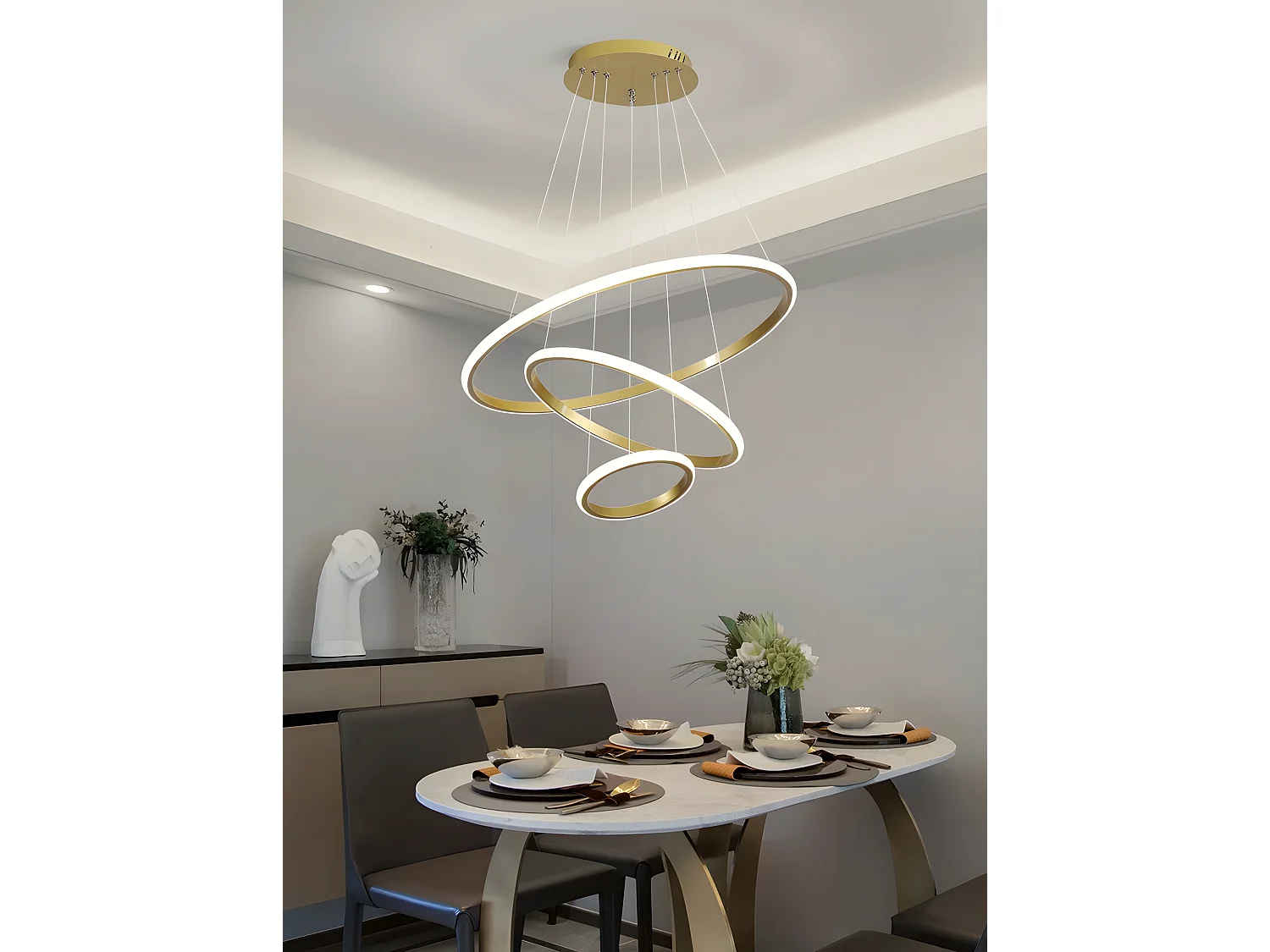 Lampe Suspendue Toolight LHJ010-CP4 BRUSH GOLD Gold