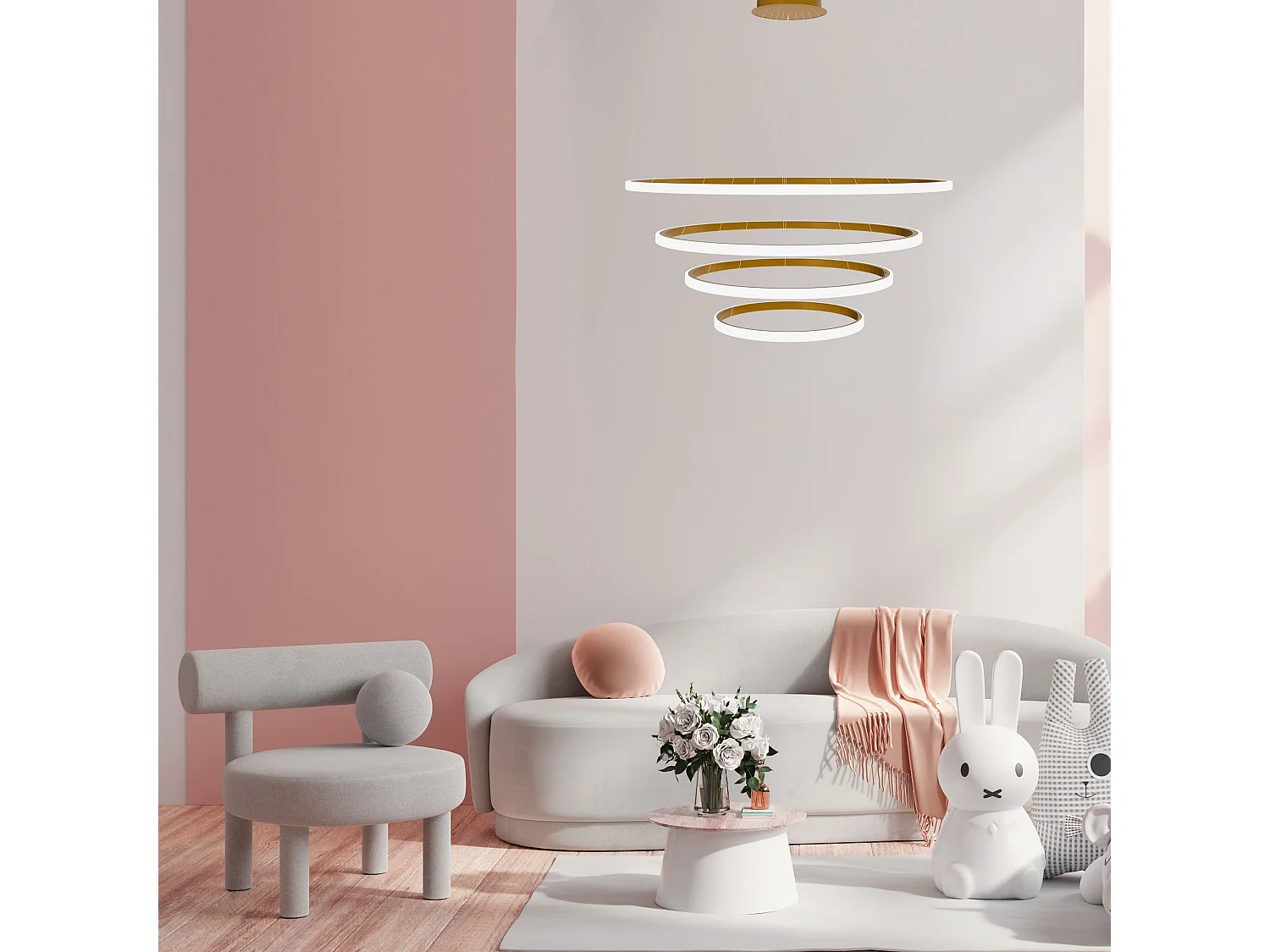 Lampe Suspendue Toolight LHJ010-CP4 BRUSH GOLD Gold