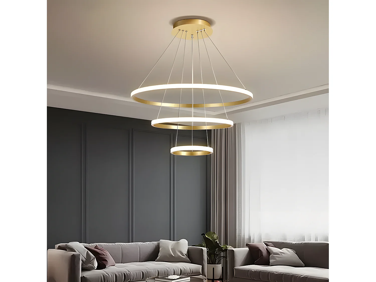 Lampe Suspendue Toolight LHJ010-CP4 BRUSH GOLD Gold