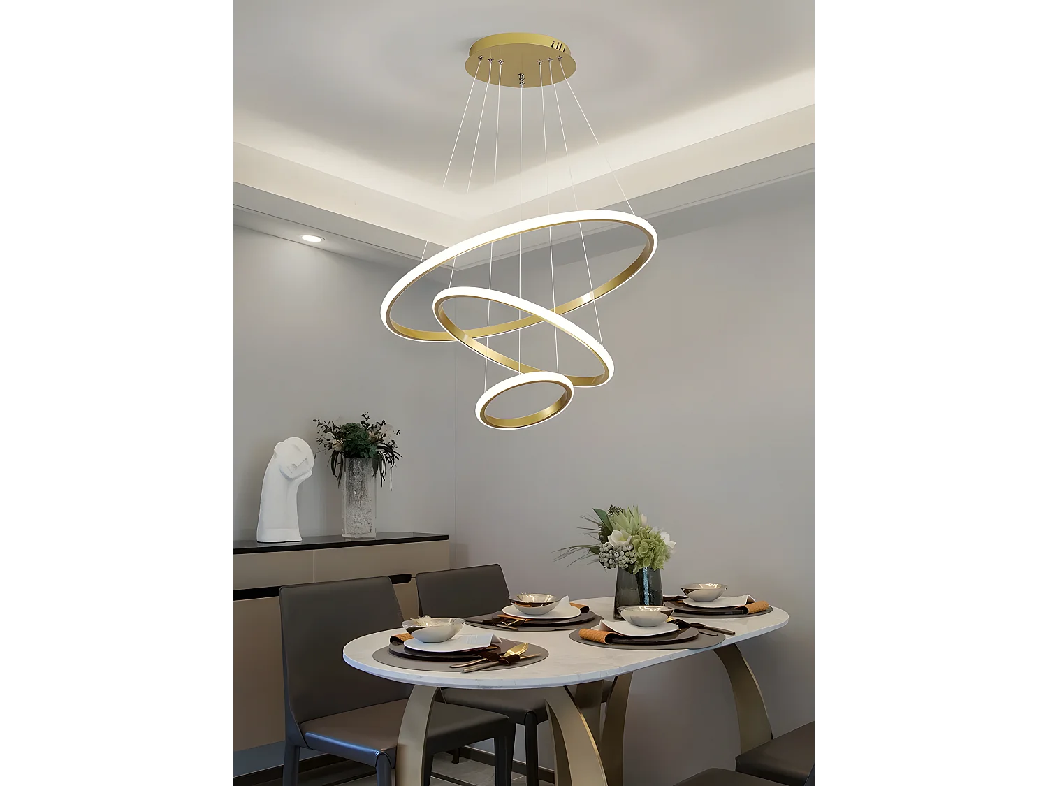 Lampe Suspendue Toolight LHJ010-CP4 BRUSH GOLD Gold