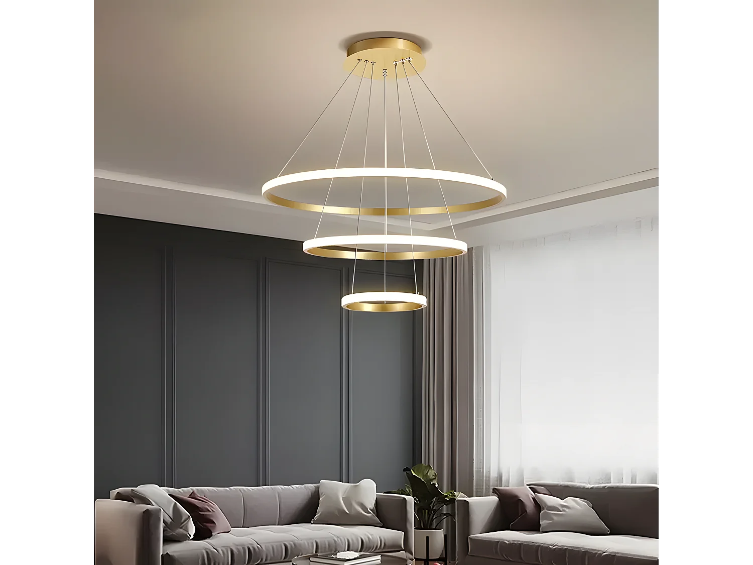 Lampe Suspendue Toolight LHJ010-CP4 BRUSH GOLD Gold