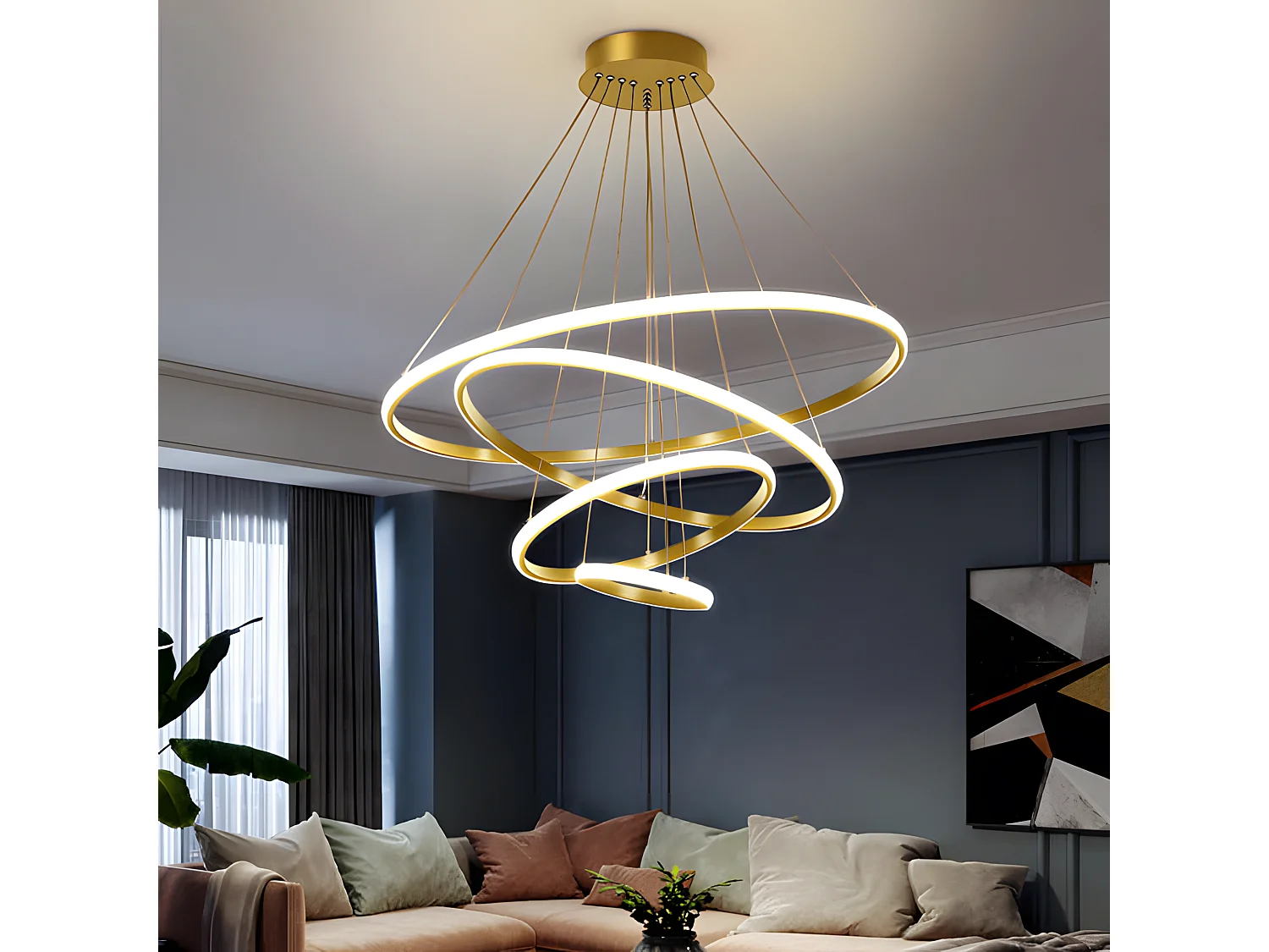 Lampe Suspendue Toolight LHJ010-CP4 BRUSH GOLD Gold