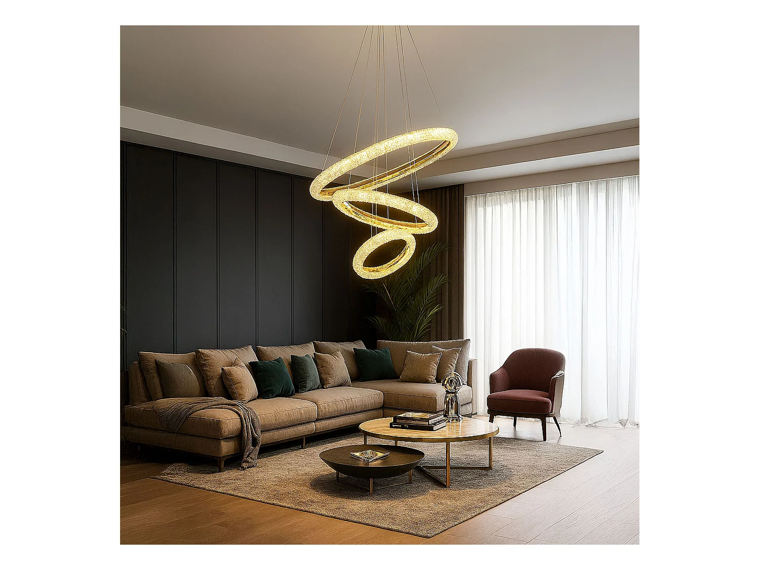 Lampe Suspendue Toolight LHJ042-CP3 Gold