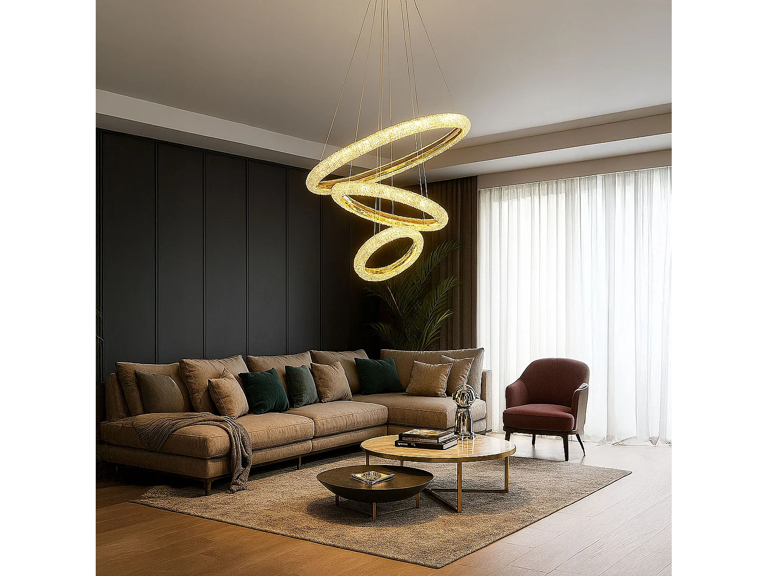 Lampe Suspendue Toolight LHJ042-CP3 Gold
