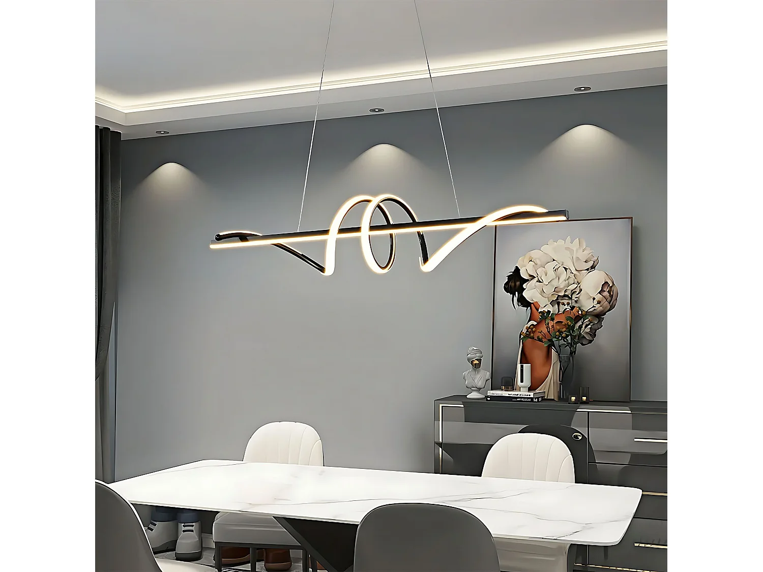 Lampe Suspendue Toolight LHJ023-CP Black