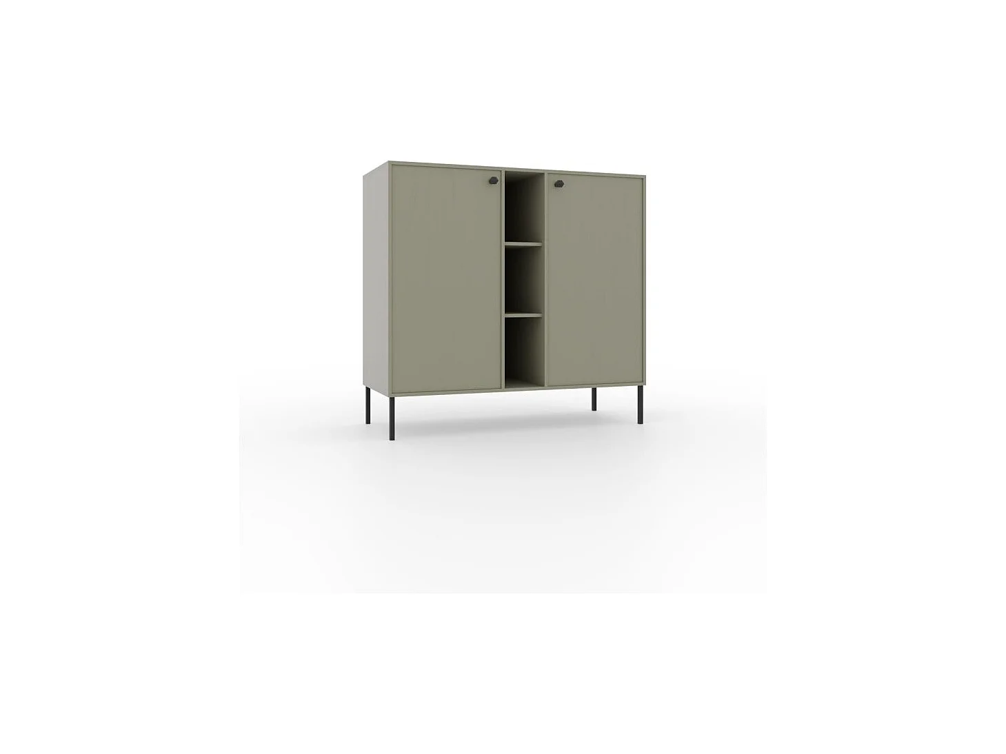 Credenza Tuli Combo/ante girevoli/piano del mobile/Verde