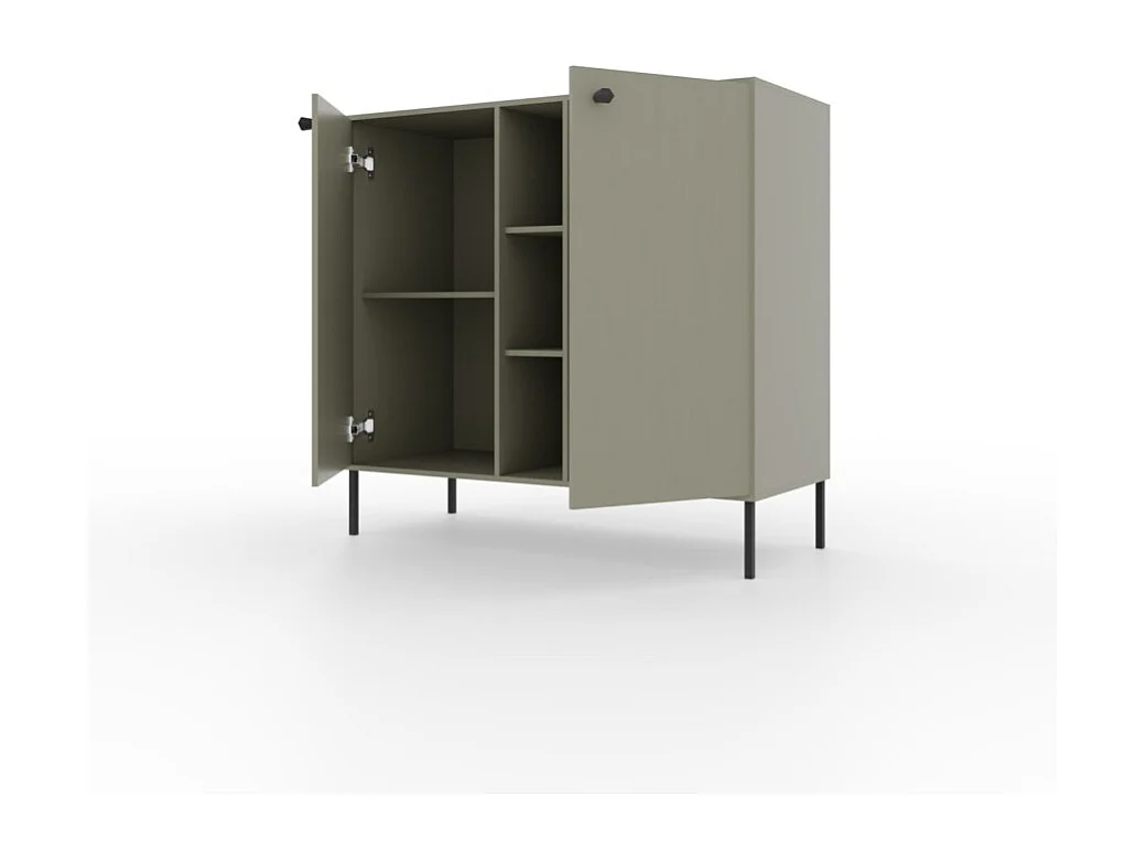 Credenza Tuli Combo/ante girevoli/piano del mobile/Verde