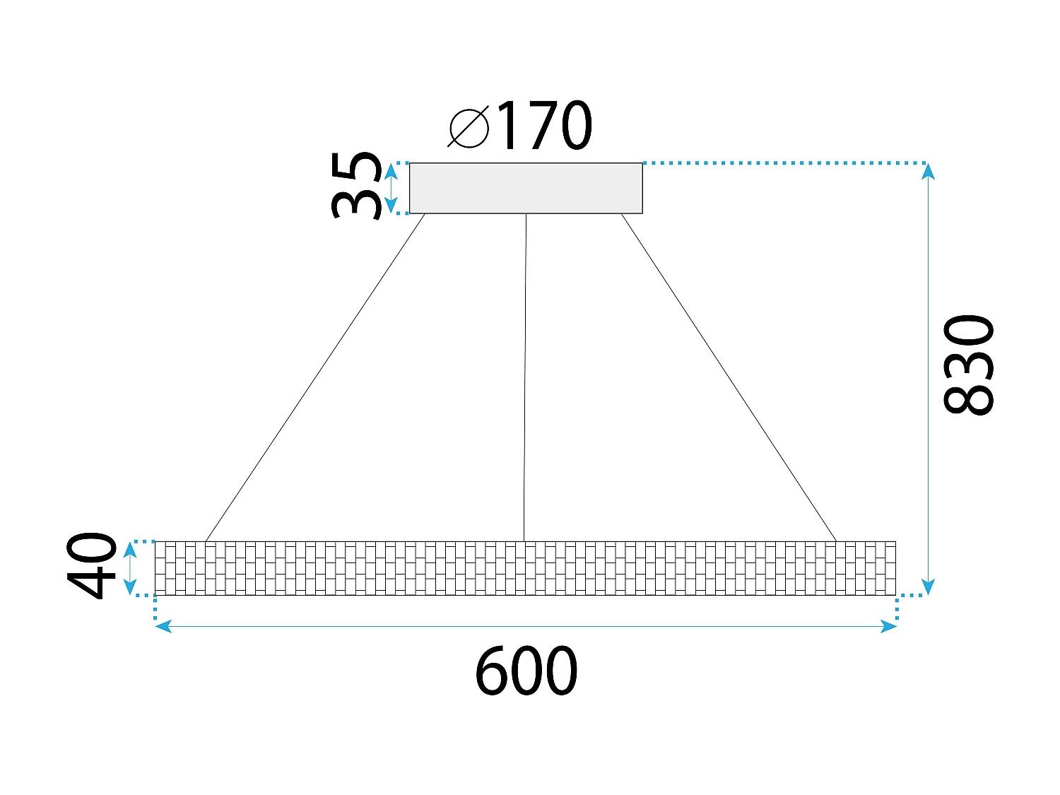 Candeeiro Suspenso Toolight LED APP1510-CP Gold
