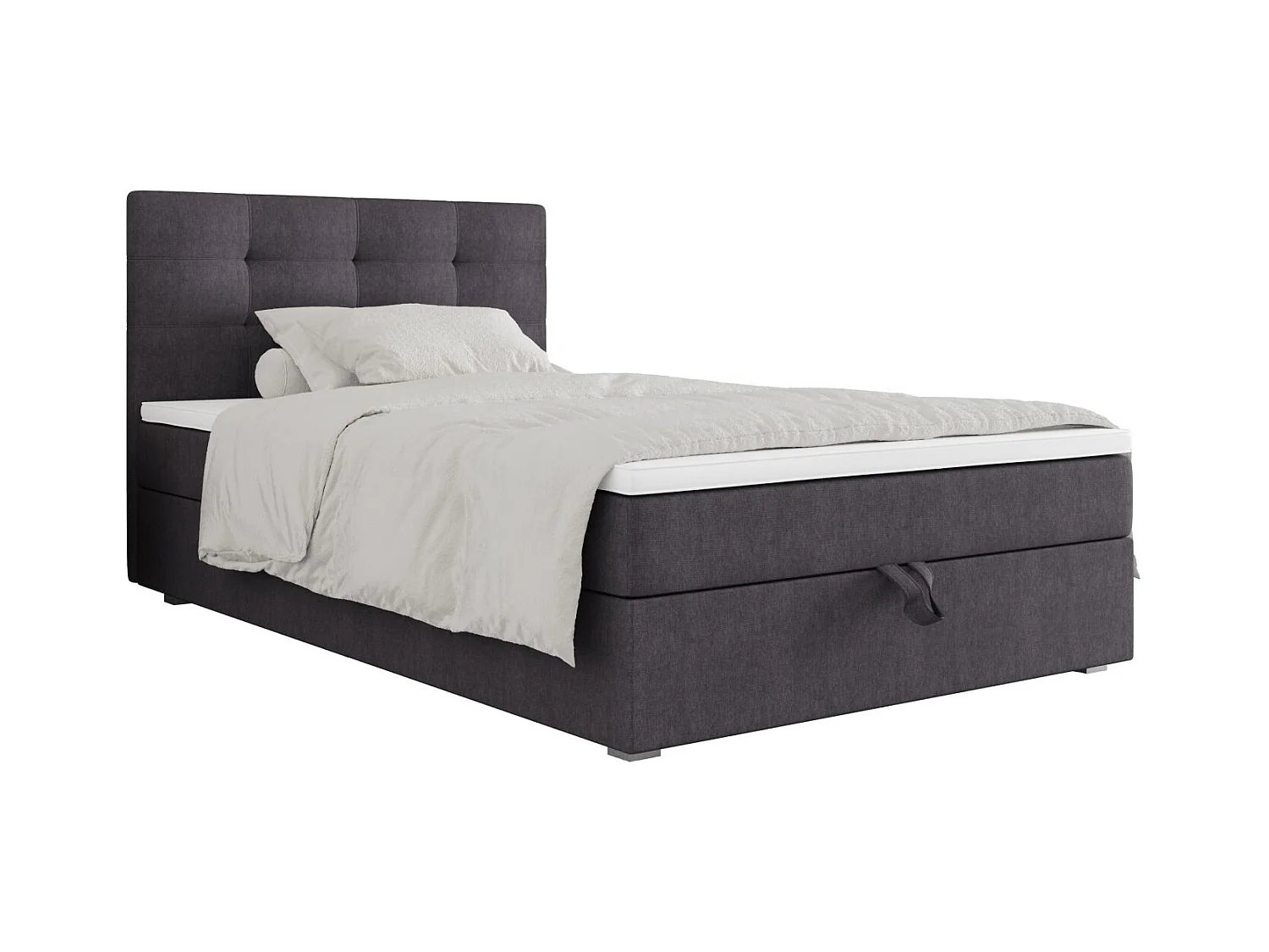 BEDANTE Lit boxspring FADO 2 80x200 Cosmic 97 Gris Lit Coffre Lit simple Lit d’hôtel