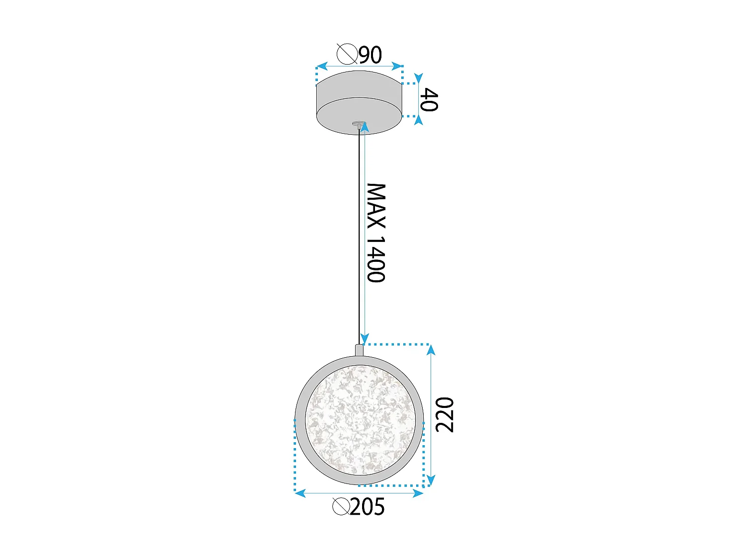 Lampe Suspendue Toolight LHJ100-1CP Gold