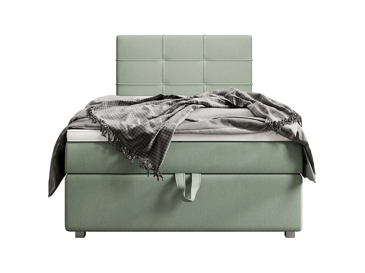 BEDANTE Lit boxspring FADO 1 80x200 Cosmic 16 Vert clair Lit Coffre Lit simple Lit d’hôtel