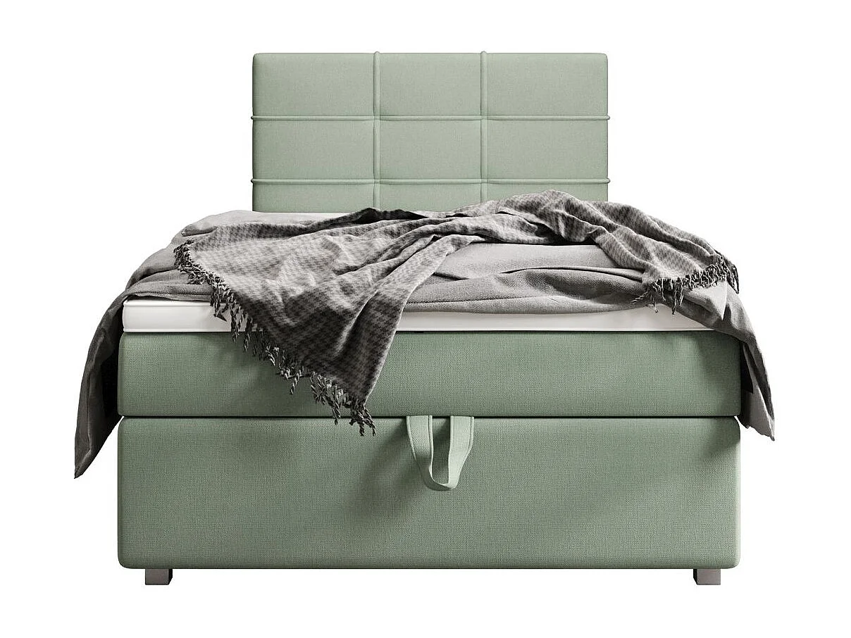 BEDANTE Boxspringbett FADO 22 80x200 Cosmic 16 Hellgrün Bett Bettkasten Einzellbett Hotelbett Topper Matratze Schlafzimmer Stauraum