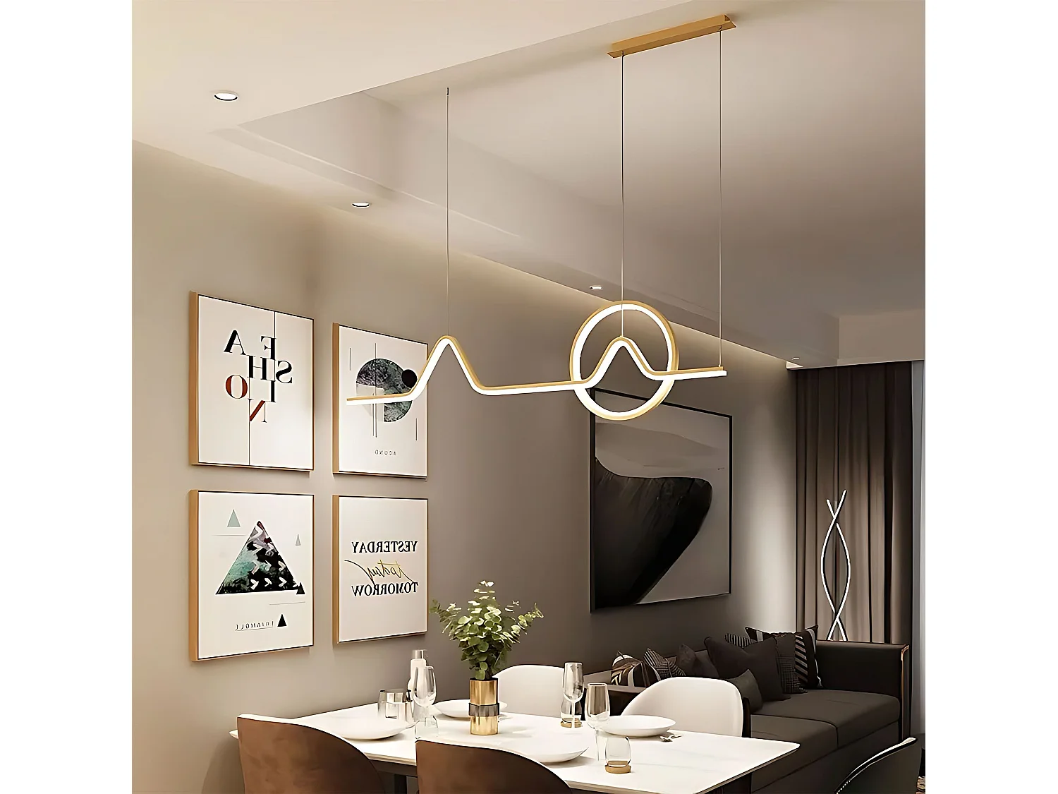 Lampe Suspendue Toolight HJ022-CP  Gold