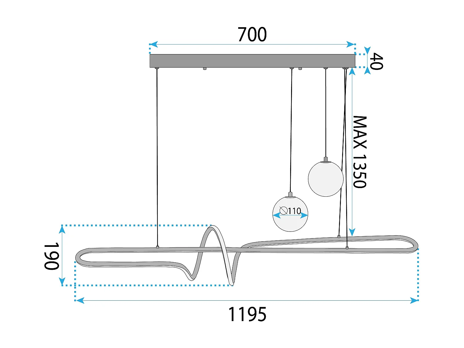 Lampe Suspendue Toolight LHJ039-CP Gold