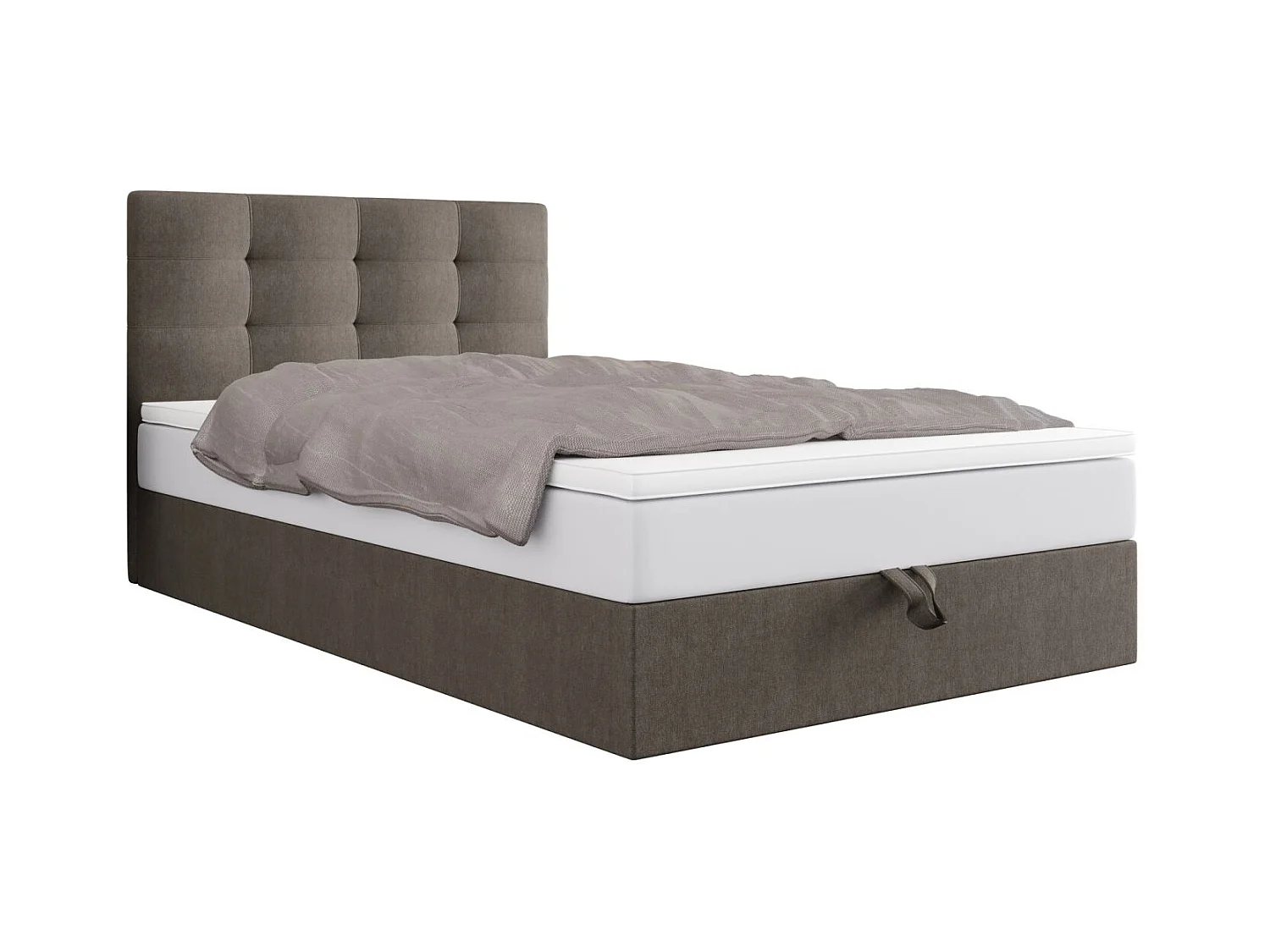 BEDANTE lit boxspring DUO 1 80x200 Cosmic 03 brun lit avec coffre lit double lit d’hôtel surmatelas matelas chambre espace de rangement