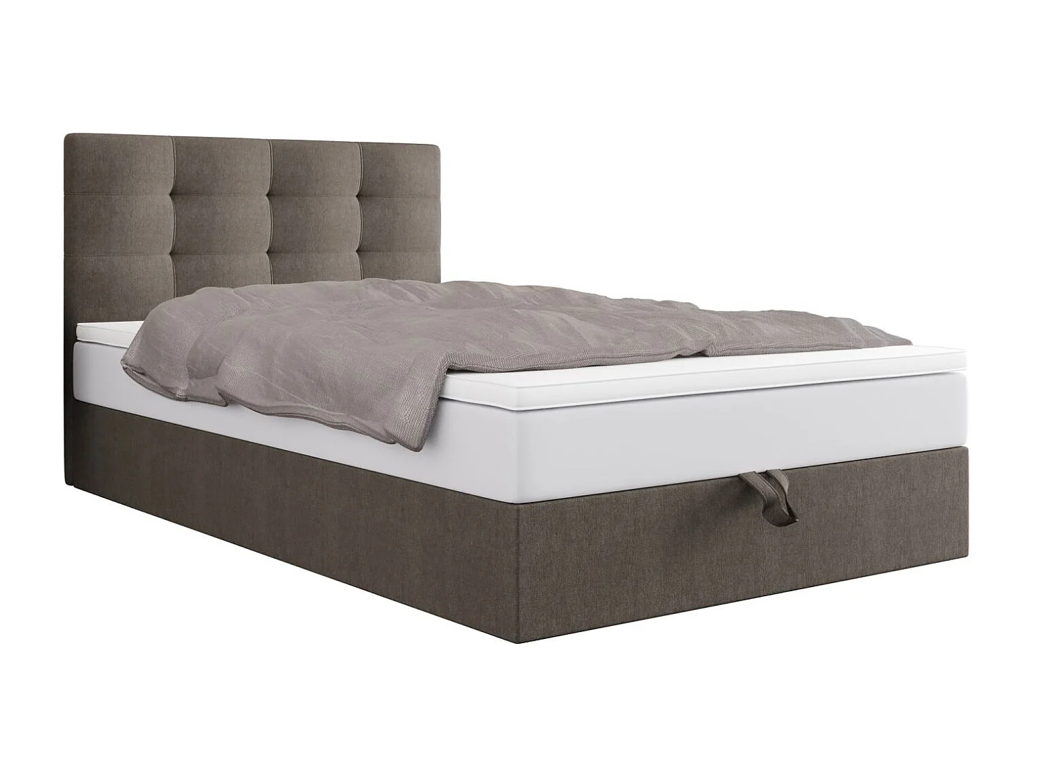 BEDANTE lit boxspring DUO 1 80x200 Cosmic 03 brun lit avec coffre lit double lit d’hôtel surmatelas matelas chambre espace de rangement
