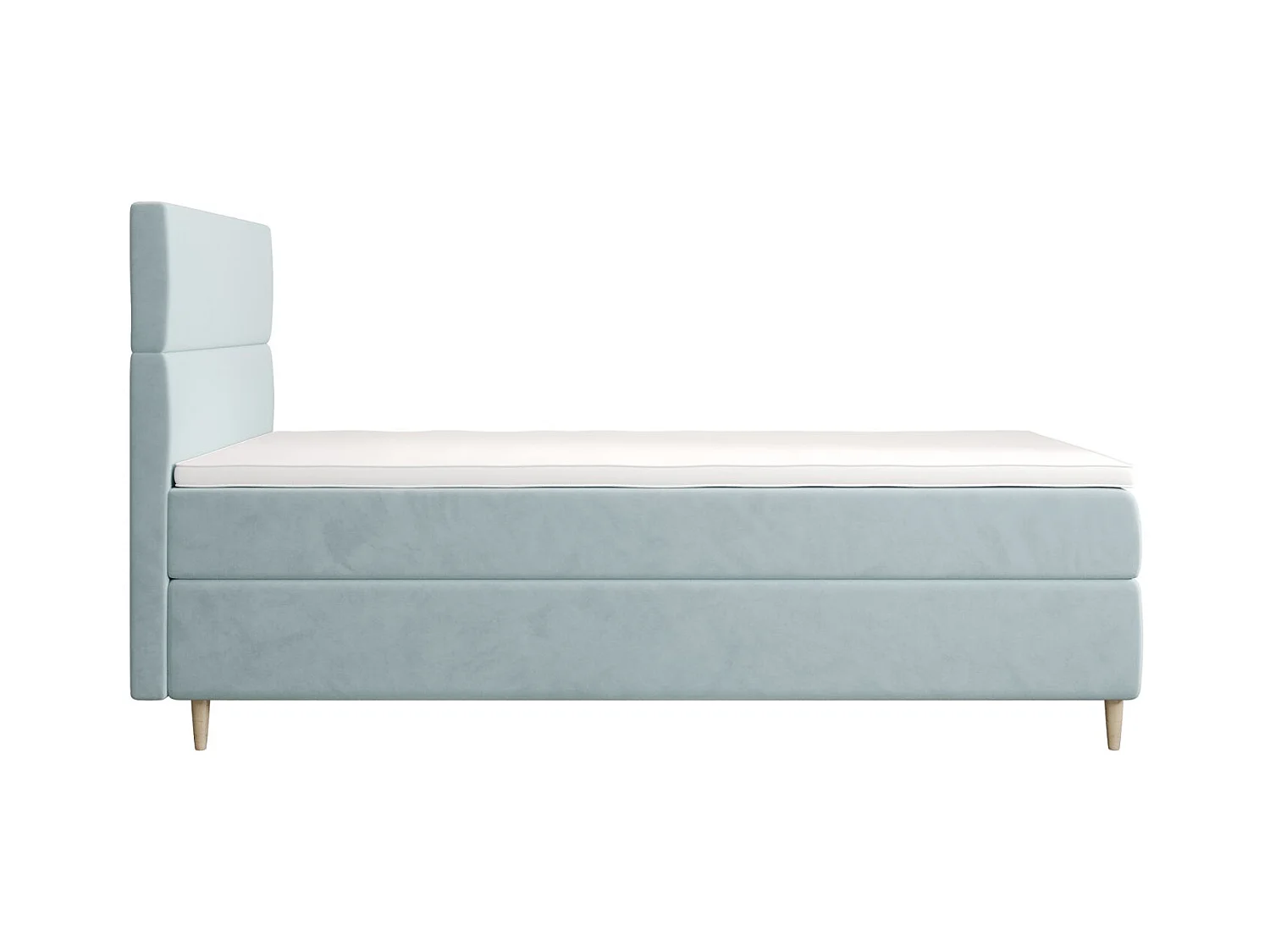 BEDANTE Lit boxspring FLO 80x200 Itaka 13 Bleu clair Lit Coffre Lit simple Lit d'hôtel Surmatelas Matelas Chambre Rangement