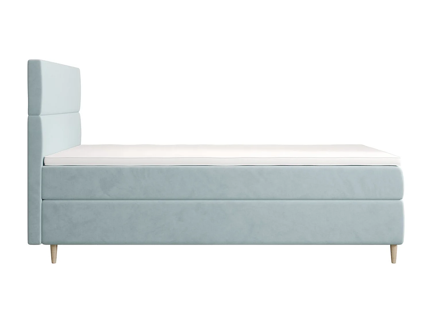 BEDANTE Lit boxspring FLO 80x200 Itaka 13 Bleu clair Lit Coffre Lit simple Lit d'hôtel Surmatelas Matelas Chambre Rangement