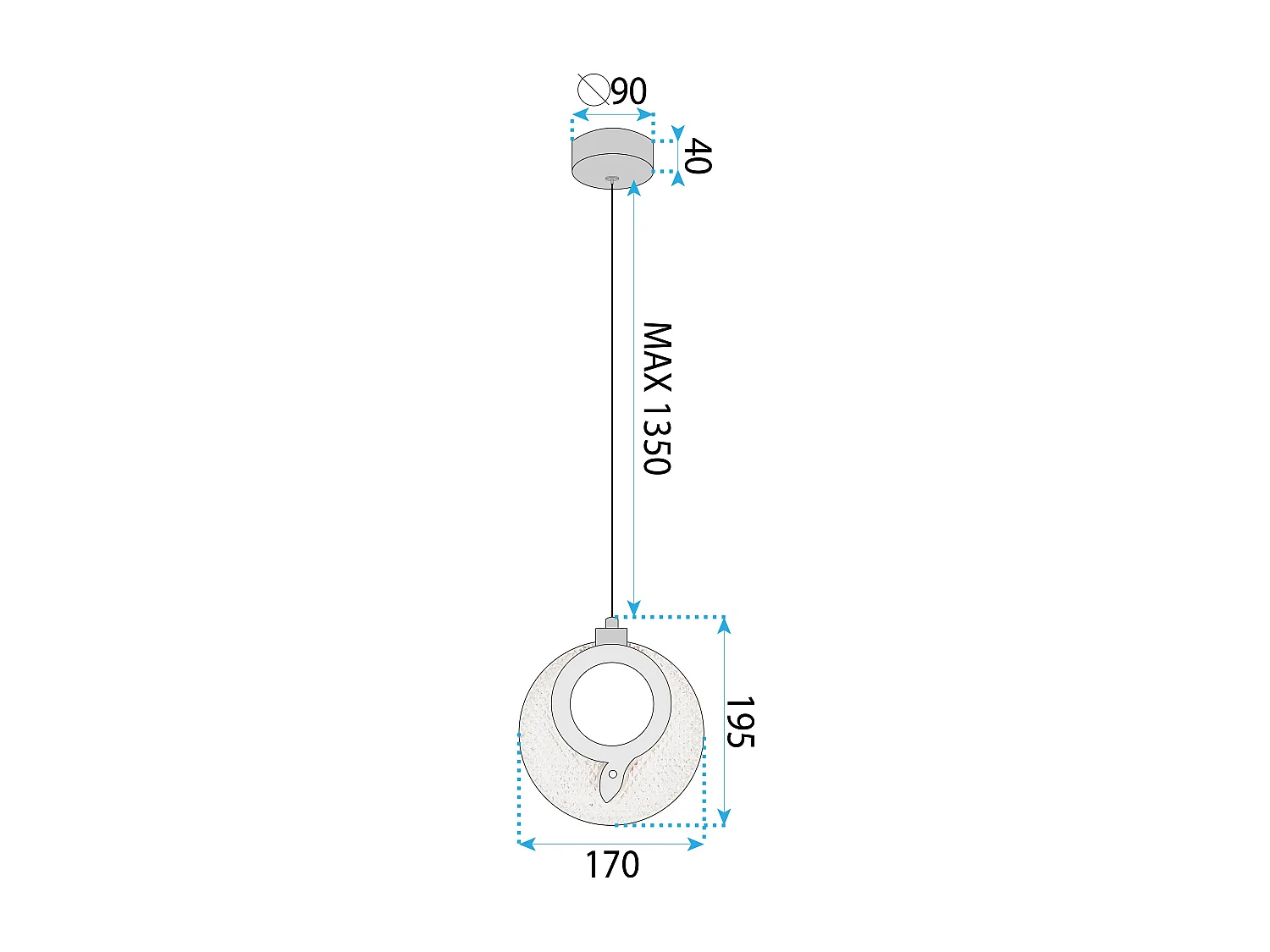 Lampe Suspendue Toolight LHJ110-1CP Golden