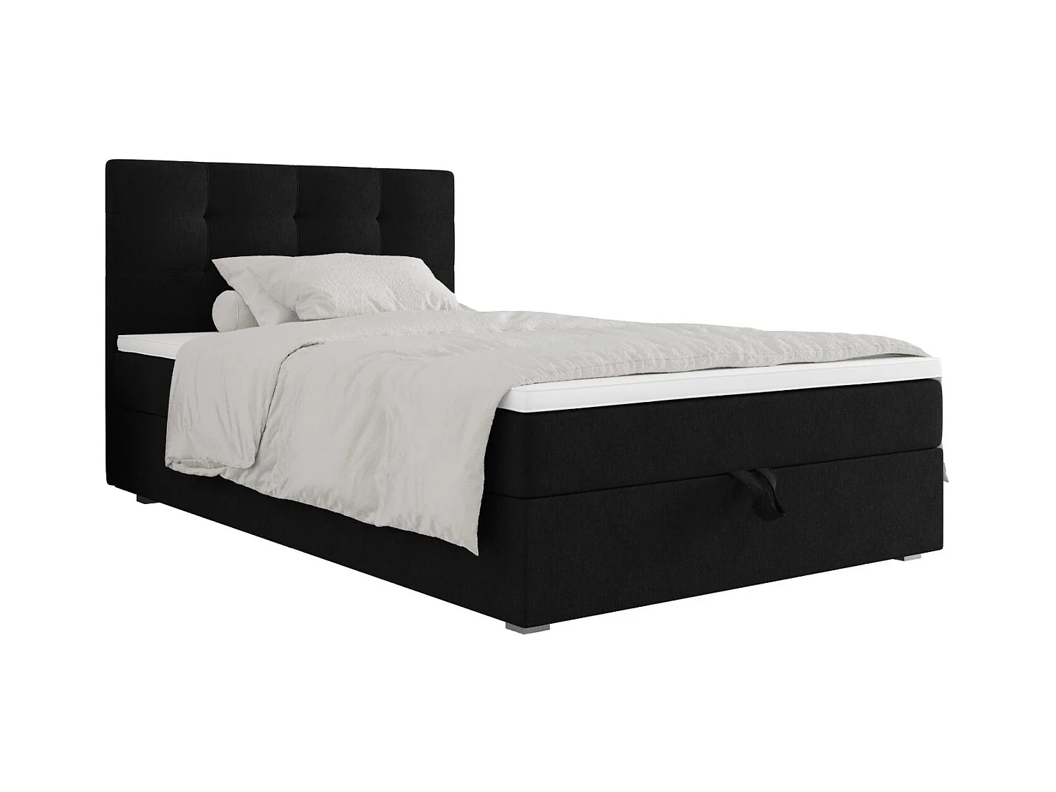 BEDANTE Lit boxspring FADO 2 80x200 Cosmic 100 Noir Lit Coffre Lit simple Lit d’hôtel