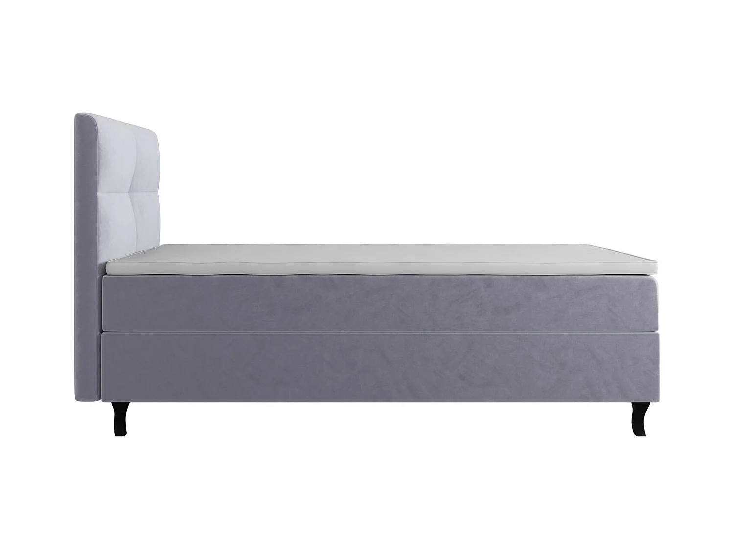 BEDANTE Lit Boxspring LIMBA 80x200 Monolith 70 Bleu clair Lit avec coffre Lit simple Lit d’hôtel Surmatelas Matelas Chambre Espace de rangement