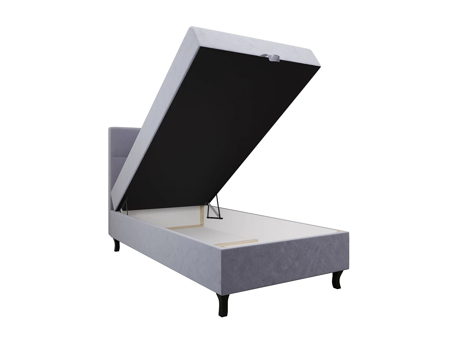 BEDANTE Boxspringbett LIMBA 80x200 Monolith 70 Hellblau Bett Bettkasten Einzellbett Hotelbett Topper Matratze Schlafzimmer Stauraum