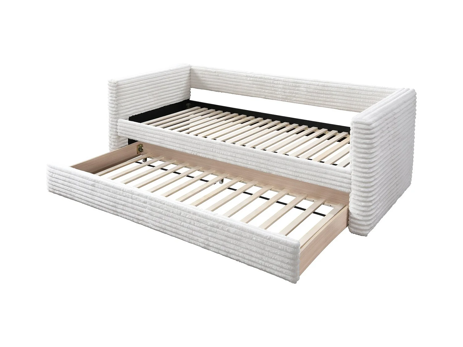 Bett Alabama/Stoffbezug/Schlaffläche 2x 90x200/Beige