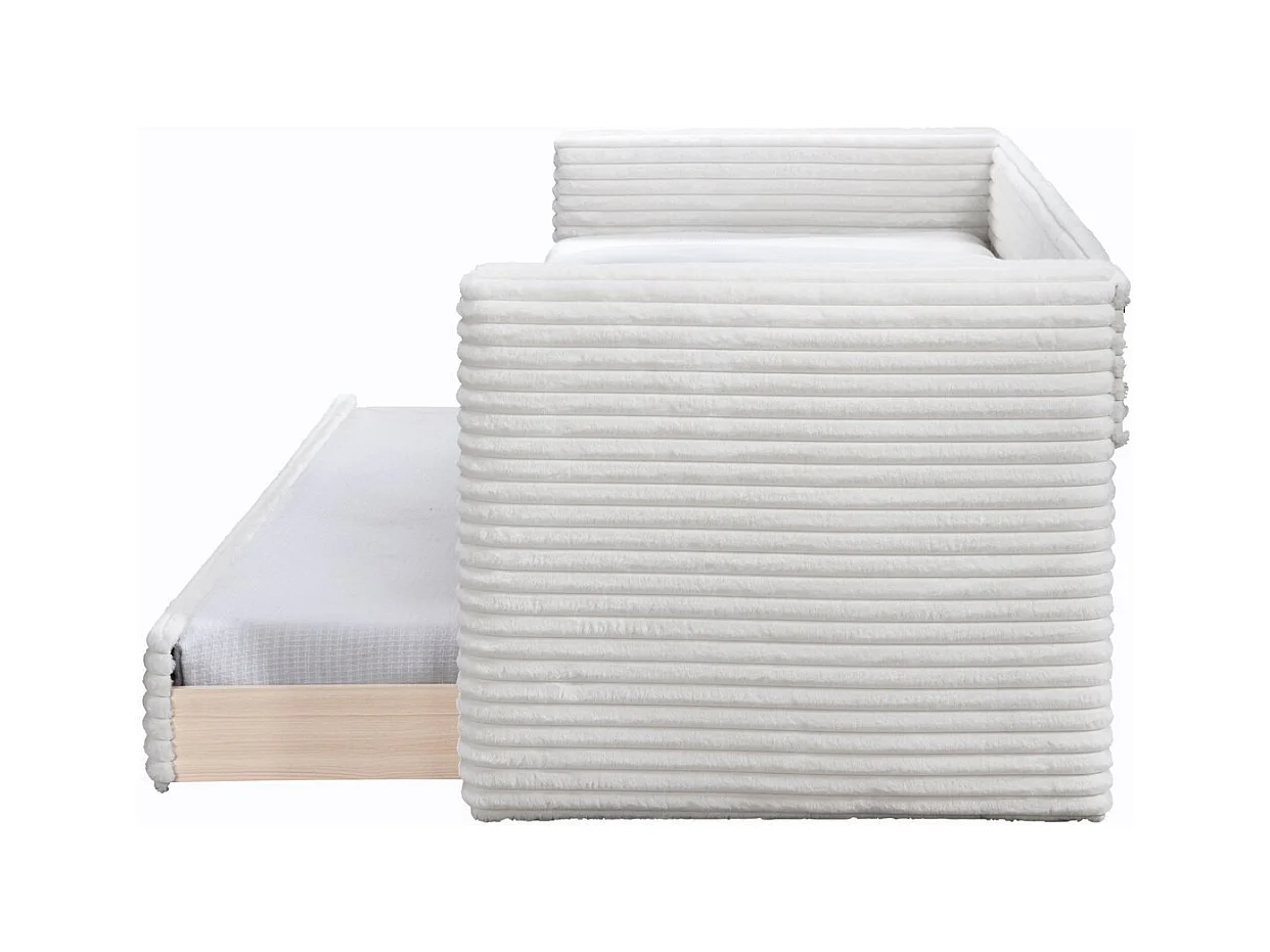 Bett Alabama/Stoffbezug/Schlaffläche 2x 90x200/Beige