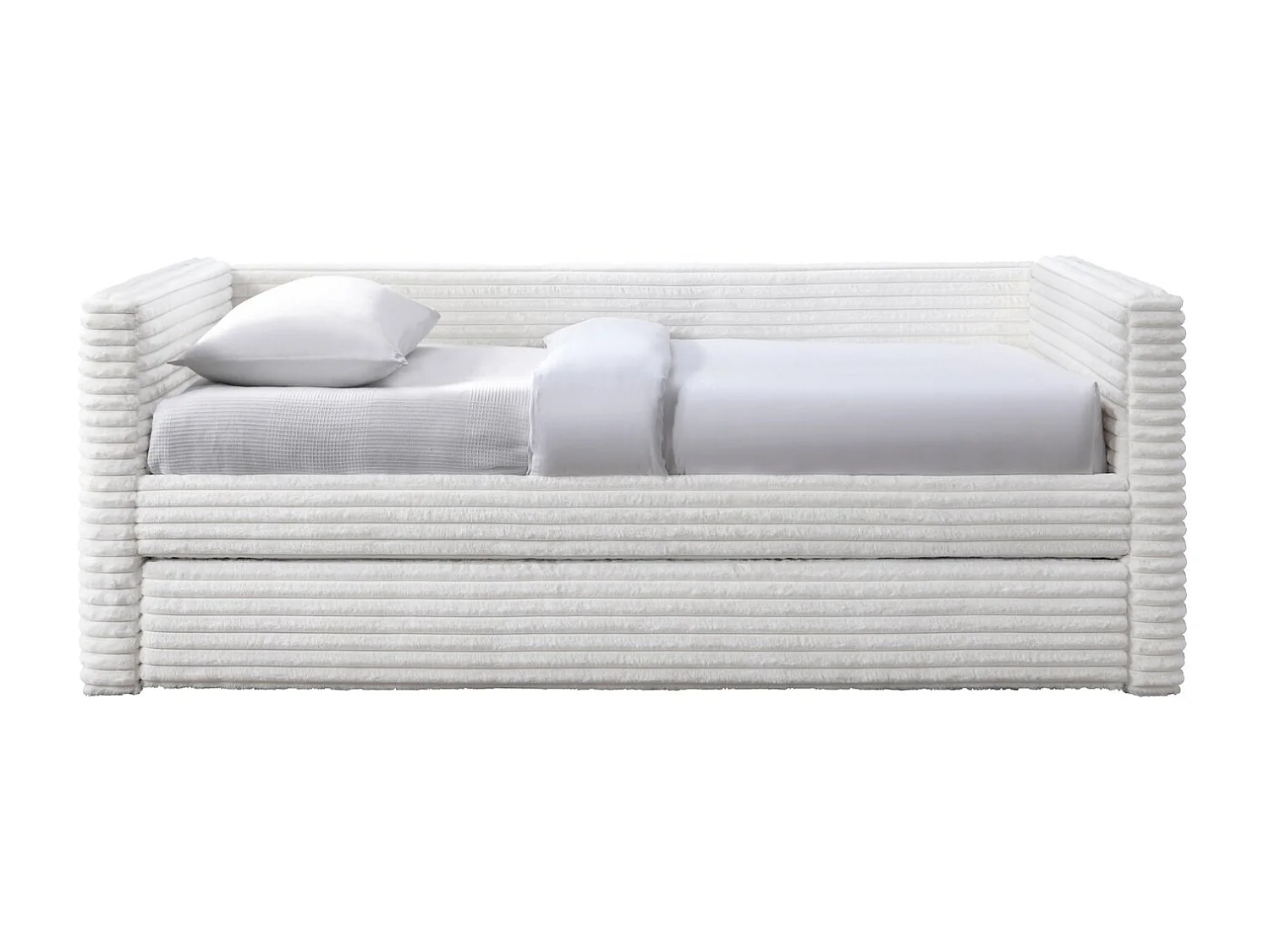 Bett Alabama/Stoffbezug/Schlaffläche 2x 90x200/Beige