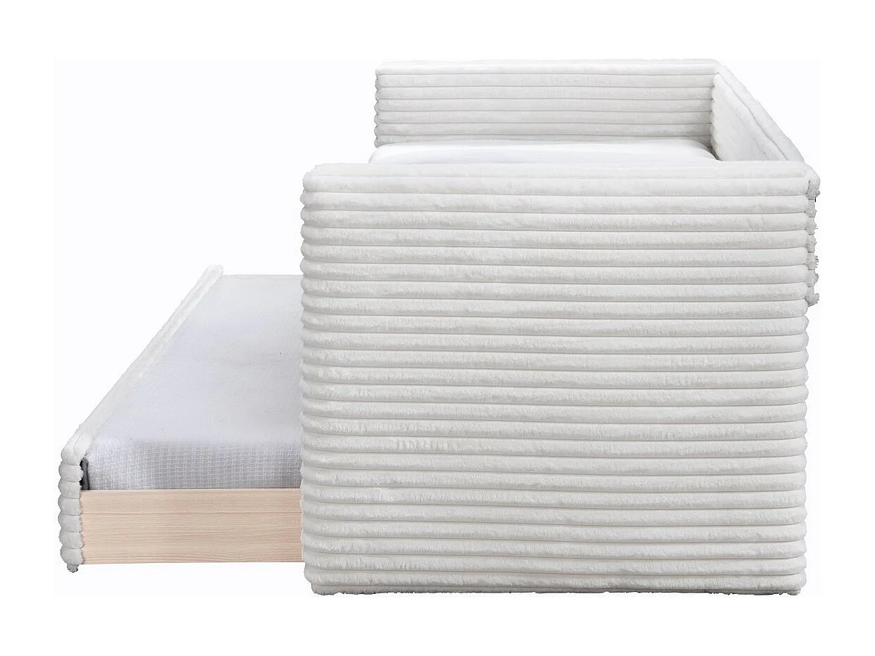 Bett Alabama/Stoffbezug/Schlaffläche 2x 90x200/Beige