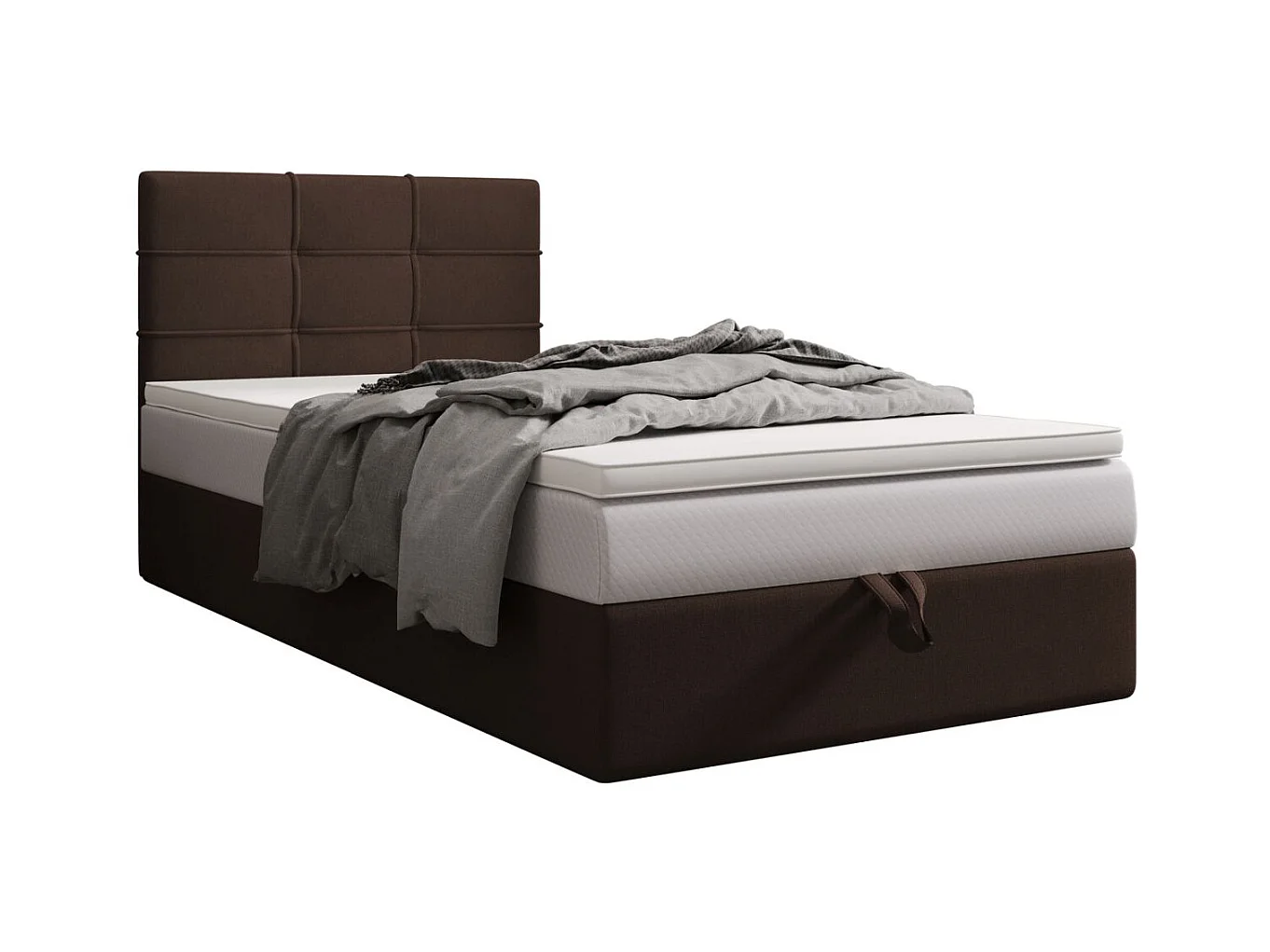 BEDANTE lit boxspring DUO 2 80x200 Cosmic 800 brun foncé lit avec coffre lit double lit d’hôtel surmatelas matelas chambre espace de rangement