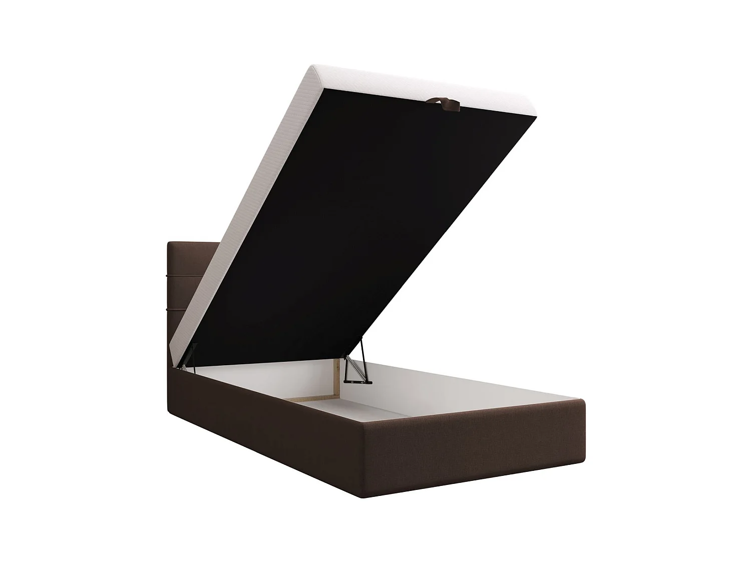 BEDANTE lit boxspring DUO 2 80x200 Cosmic 800 brun foncé lit avec coffre lit double lit d’hôtel surmatelas matelas chambre espace de rangement