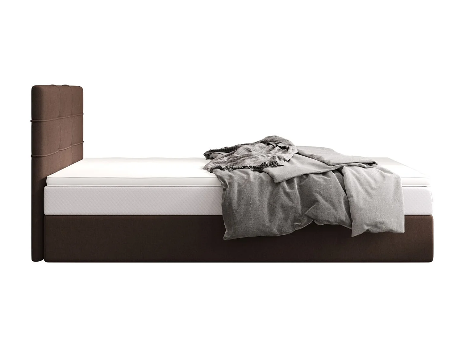 BEDANTE lit boxspring DUO 2 80x200 Cosmic 800 brun foncé lit avec coffre lit double lit d’hôtel surmatelas matelas chambre espace de rangement