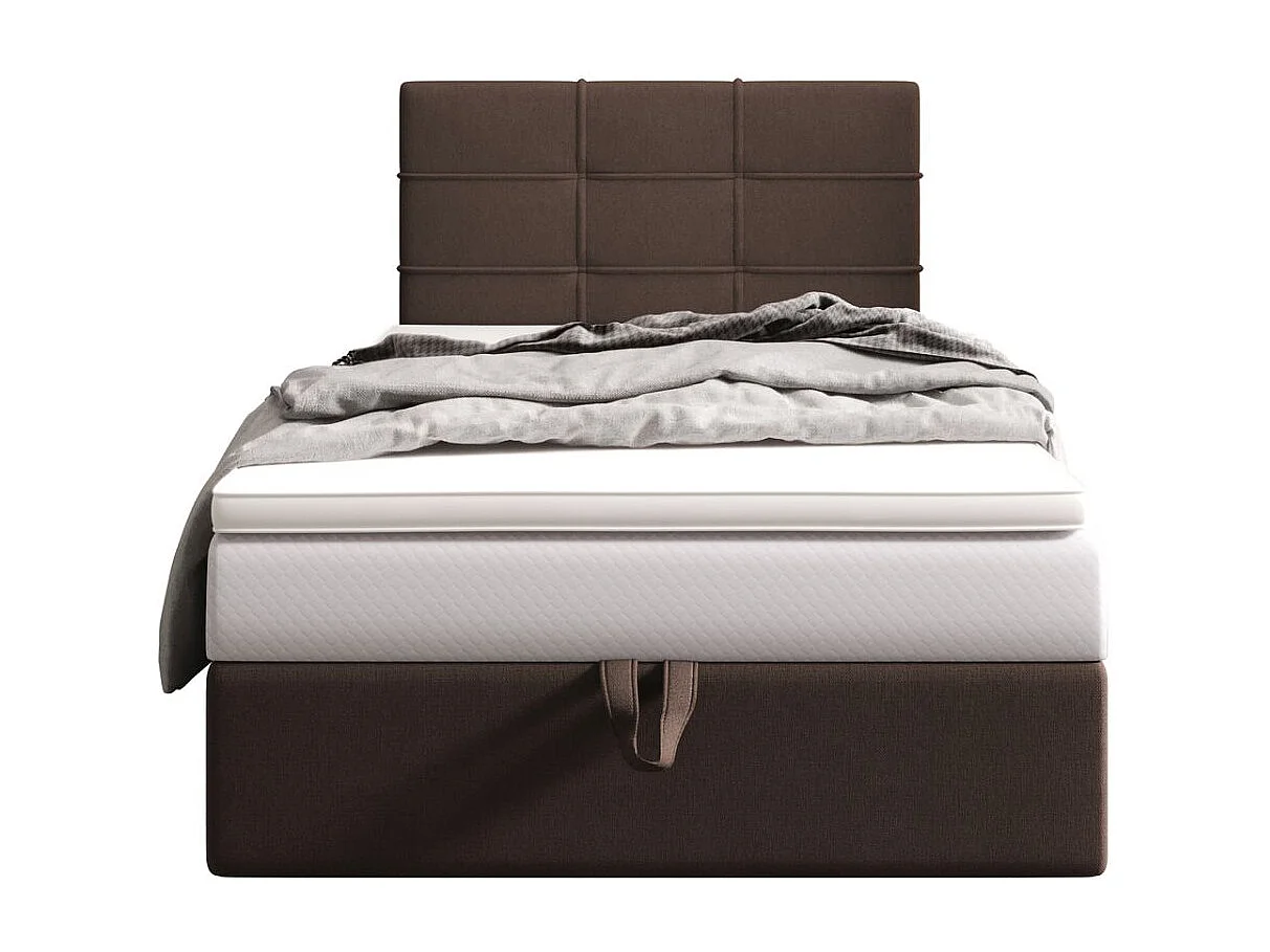 BEDANTE lit boxspring DUO 2 80x200 Cosmic 800 brun foncé lit avec coffre lit double lit d’hôtel surmatelas matelas chambre espace de rangement