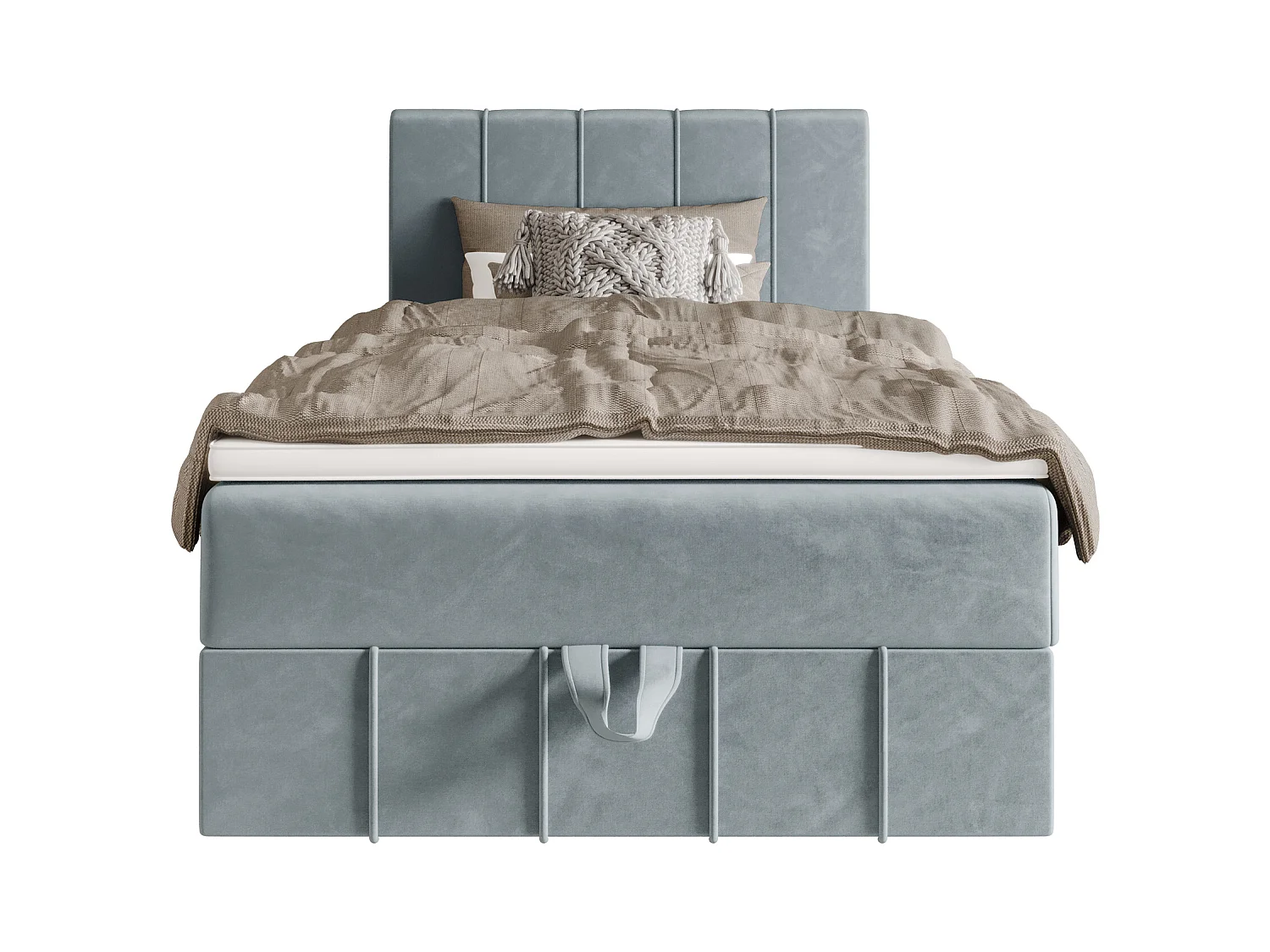 BEDANTE lit boxspring BAHAMA 80x200 Monolith 72 bleu lit avec coffre lit simple lit d’hôtel surmatelas matelas chambre espace de rangement