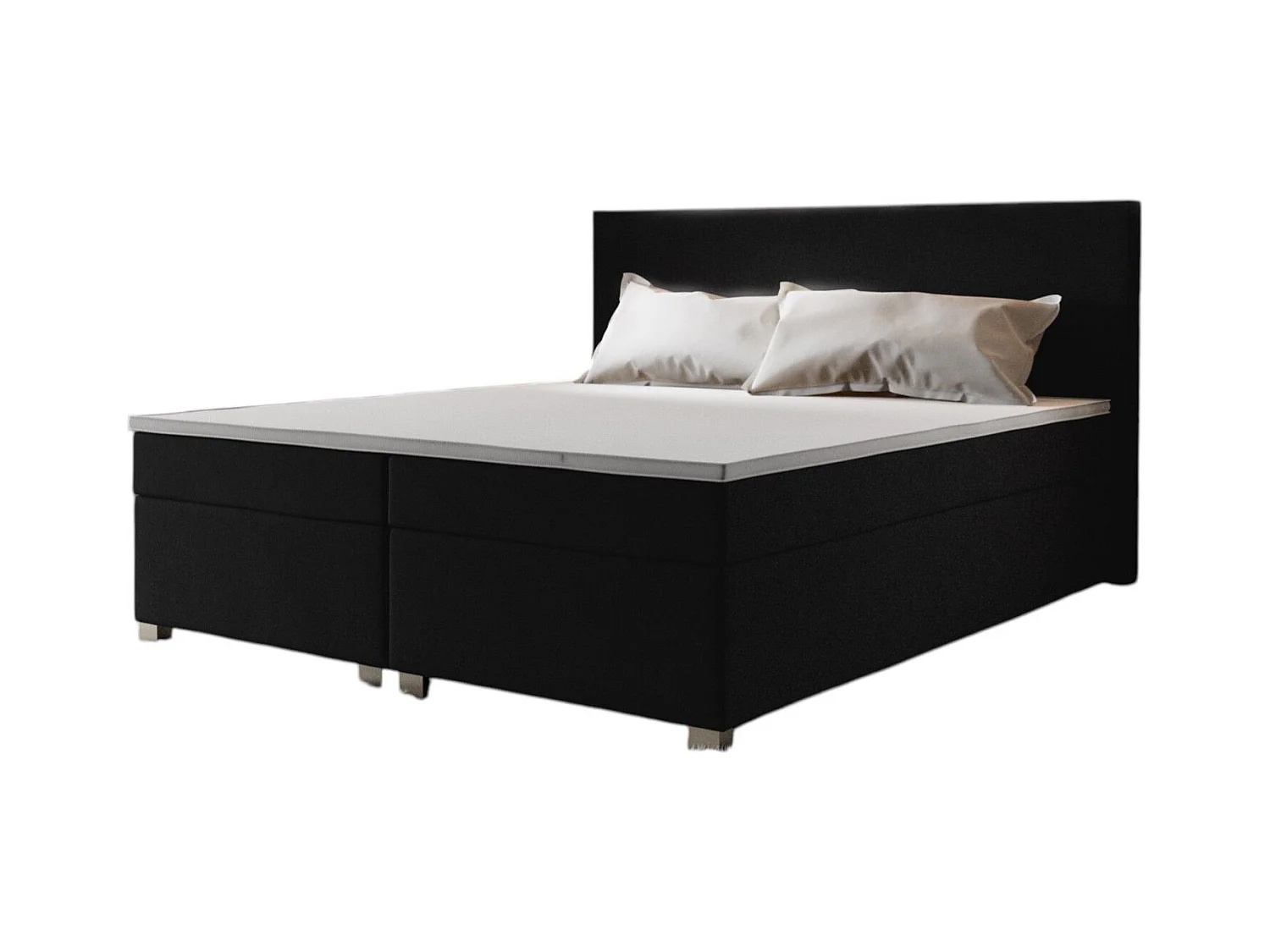 BEDANTE lit boxspring SIMPLE 180x200 COSMIC 100 noir lit coffre de lit lit double lit d'hôtel surmatelas matelas chambre à coucher rangement