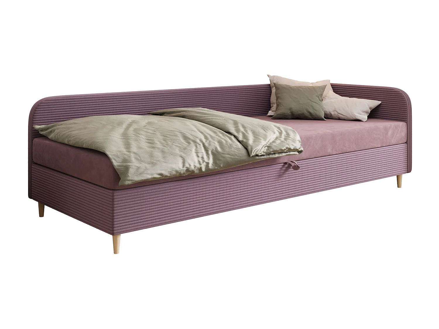 BEDANTE Bett MIKO 100x200 RIVIERA 63+LINCOLN 63 Rosa Bett Jugendbett Einzelbett Hotelbett Matratze Schlafzimmer Stauraum