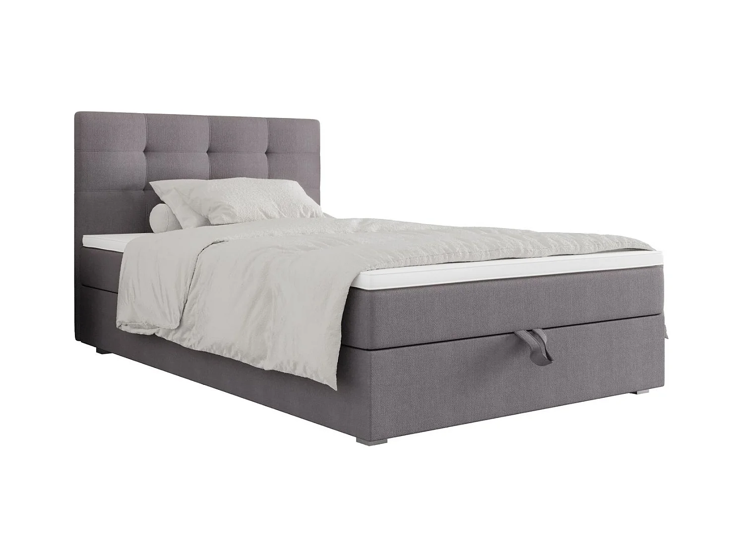 BEDANTE Lit boxspring FADO 2 80x200 Cosmic 160 Gris clair Lit Coffre Lit simple Lit d’hôtel