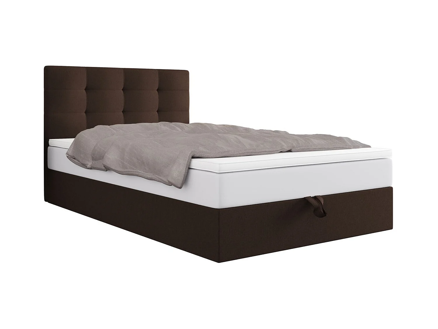 BEDANTE lit boxspring DUO 1 80x200 Cosmic 800 brun foncé lit avec coffre lit double lit d’hôtel surmatelas matelas chambre espace de rangement