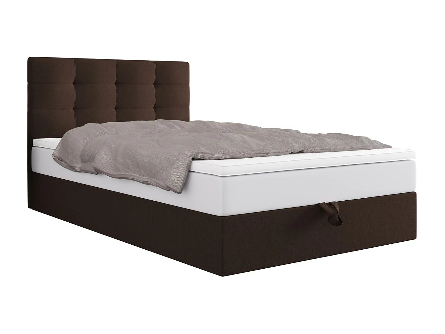 BEDANTE lit boxspring DUO 1 80x200 Cosmic 800 brun foncé lit avec coffre lit double lit d’hôtel surmatelas matelas chambre espace de rangement