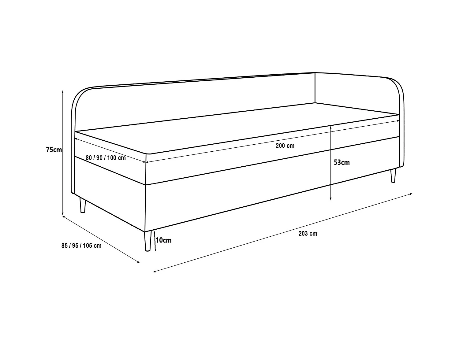 BEDANTE lit MIKO 80x200 RIVIERA 81+LINCOLN 77 bleu foncé lit lit junior lit simple lit d'hôtel matelas chambre à coucher rangement