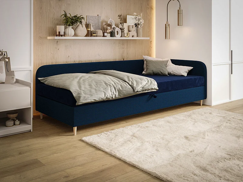 BEDANTE bed MIKO 80x200 RIVIERA 81+LINCOLN 77 donkerblauw bed jeugdbed eenpersoonsbed hotelbed matras slaapkamer opbergruimte