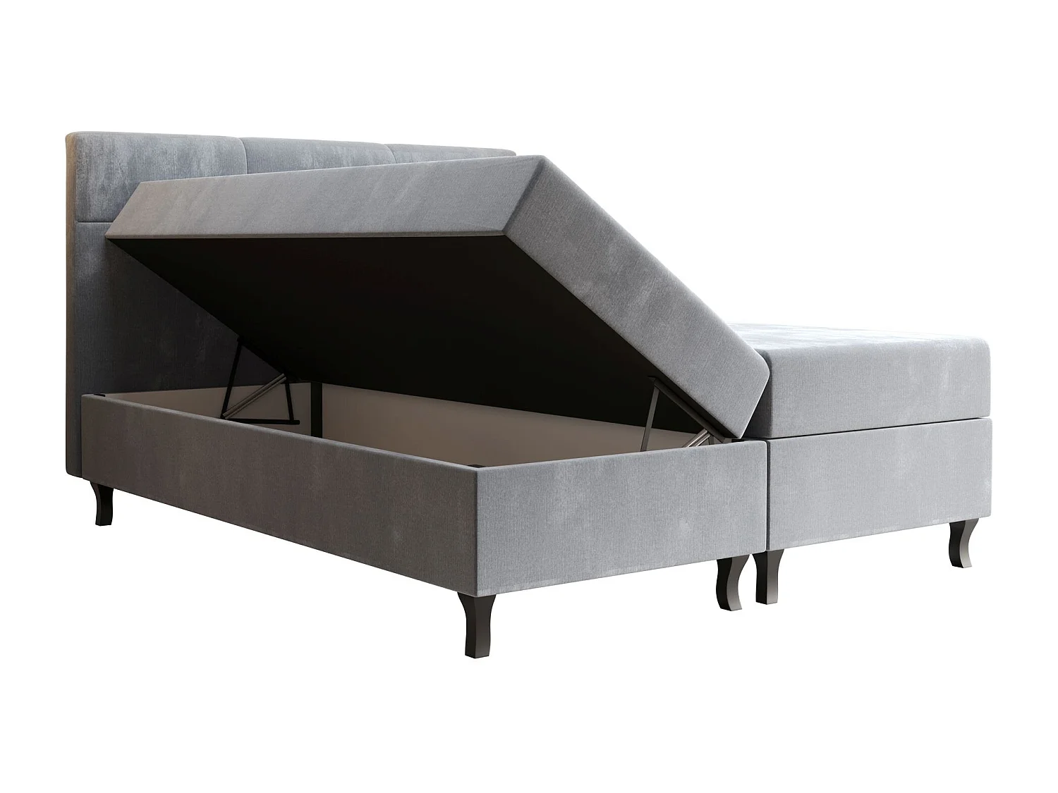 BEDANTE Boxspringbett LIMBA 140x200 Monolith 72 Blau Bett Bettkasten Ehebett Hotelbett Topper Matratze Schlafzimmer Stauraum