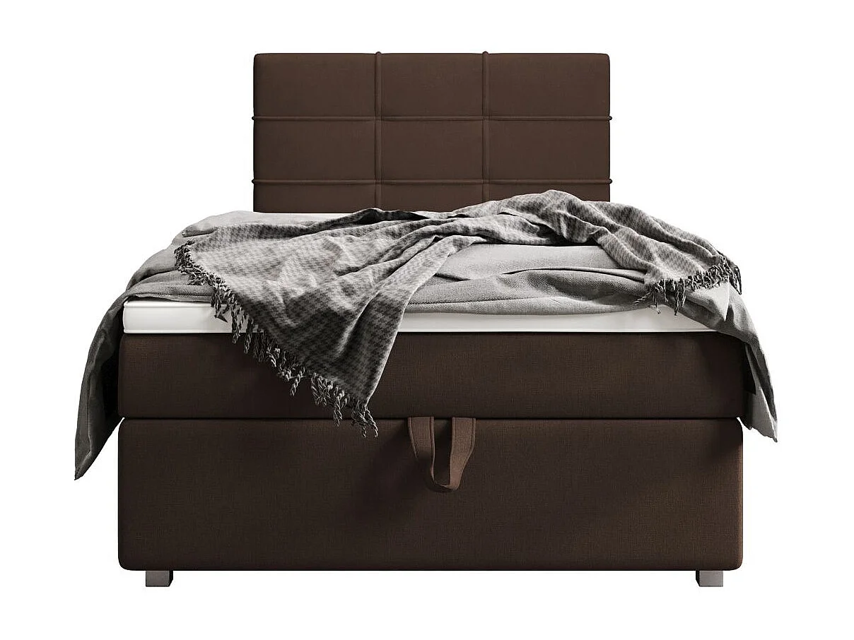 BEDANTE Lit boxspring FADO 1 80x200 Cosmic 800 Brun foncé Lit Coffre Lit simple Lit d’hôtel
