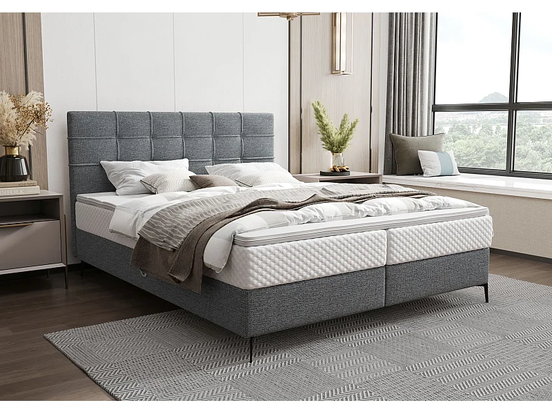 BEDANTE Lit boxspring INAO 180x200 ARAGON 93 Lit Coffre Lit double Lit d’hôtel Surmatelas Matelas Chambre à coucher Rangement