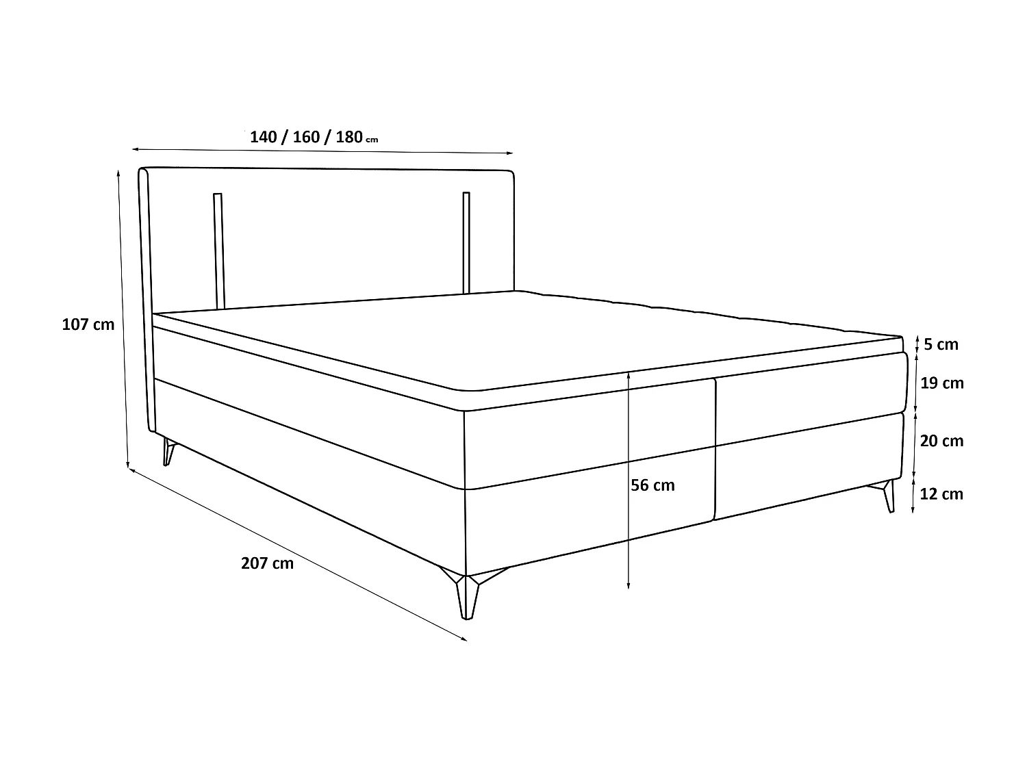 BEDANTE Boxspringbett ONO 180x200 CURIO 39 Grün Bett Bettkasten Ehebett Hotelbett Topper Matratze Schlafzimmer Stauraum